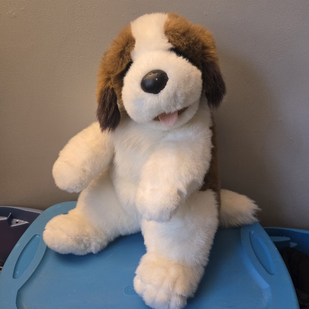 Kids Of America St Bernard Dog Plush Stuffed Toy Large 20 Inch